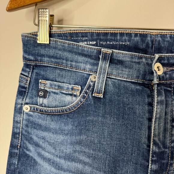 Adriano Goldschmied Mari Crop High Rise Slim Straight Distressed Wash Jeans 26 R - Picture 4 of 12
